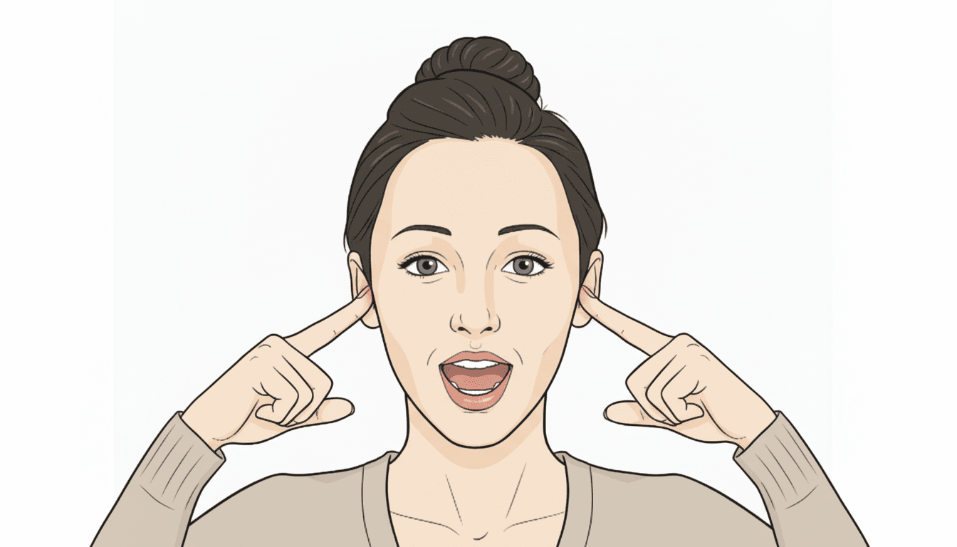 Illustration of lateral jaw glides: the jaw moving slowly from side to side